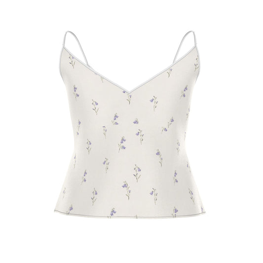 Harebell Floral Silk Camisole Top | Luxury Ivory Silk Cami | Elegant B