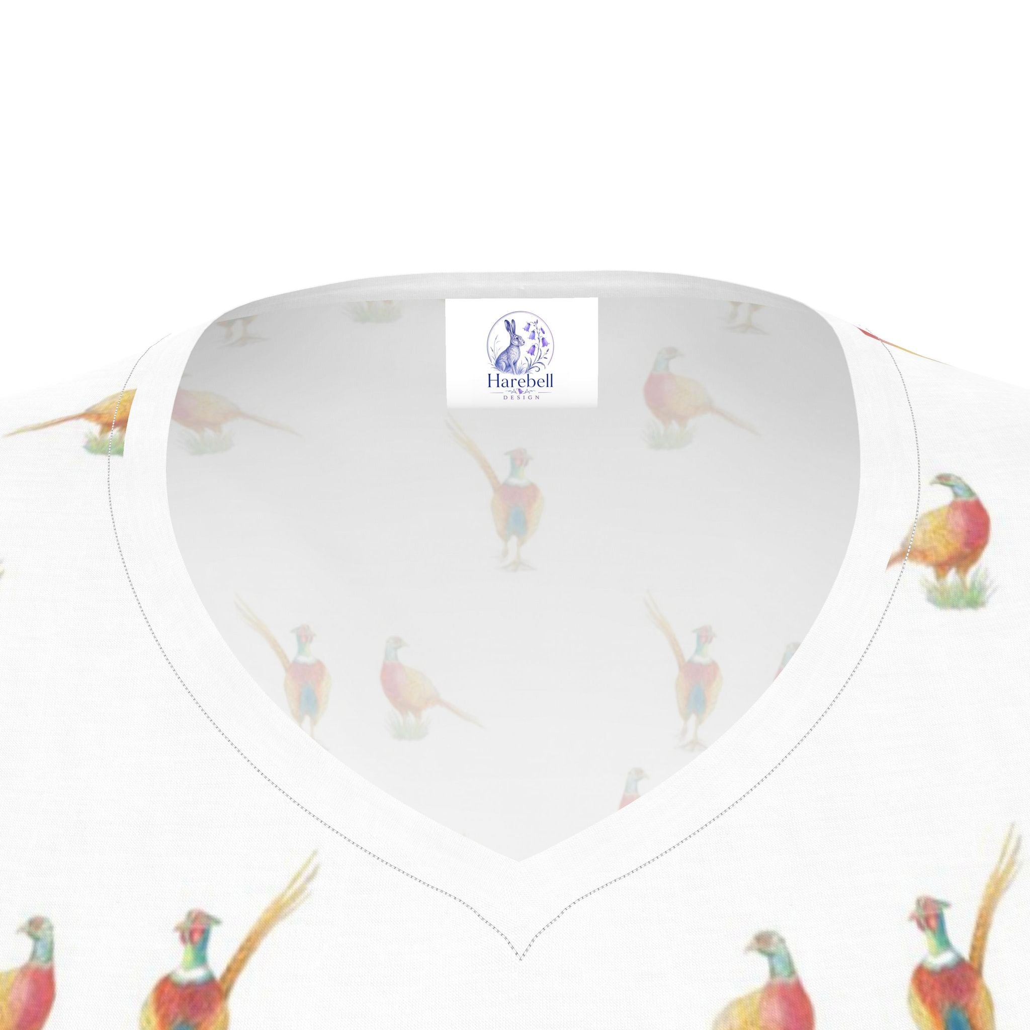 Ladies’ Country Pheasant Print V-Neck T-Shirt