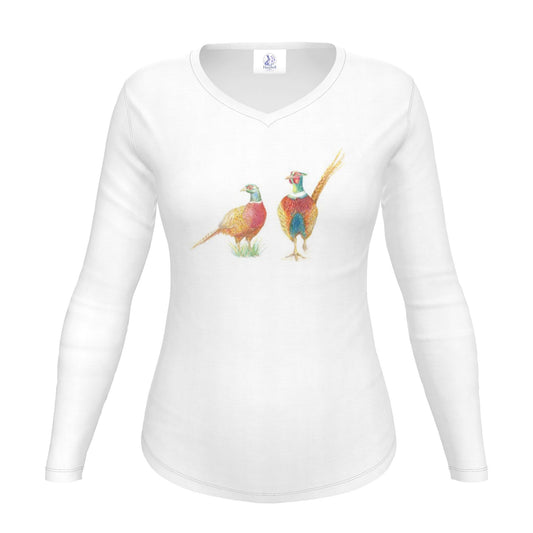 Luxury Women's Long Sleeve Pheasant T-Shirt | British Wildlife Collect