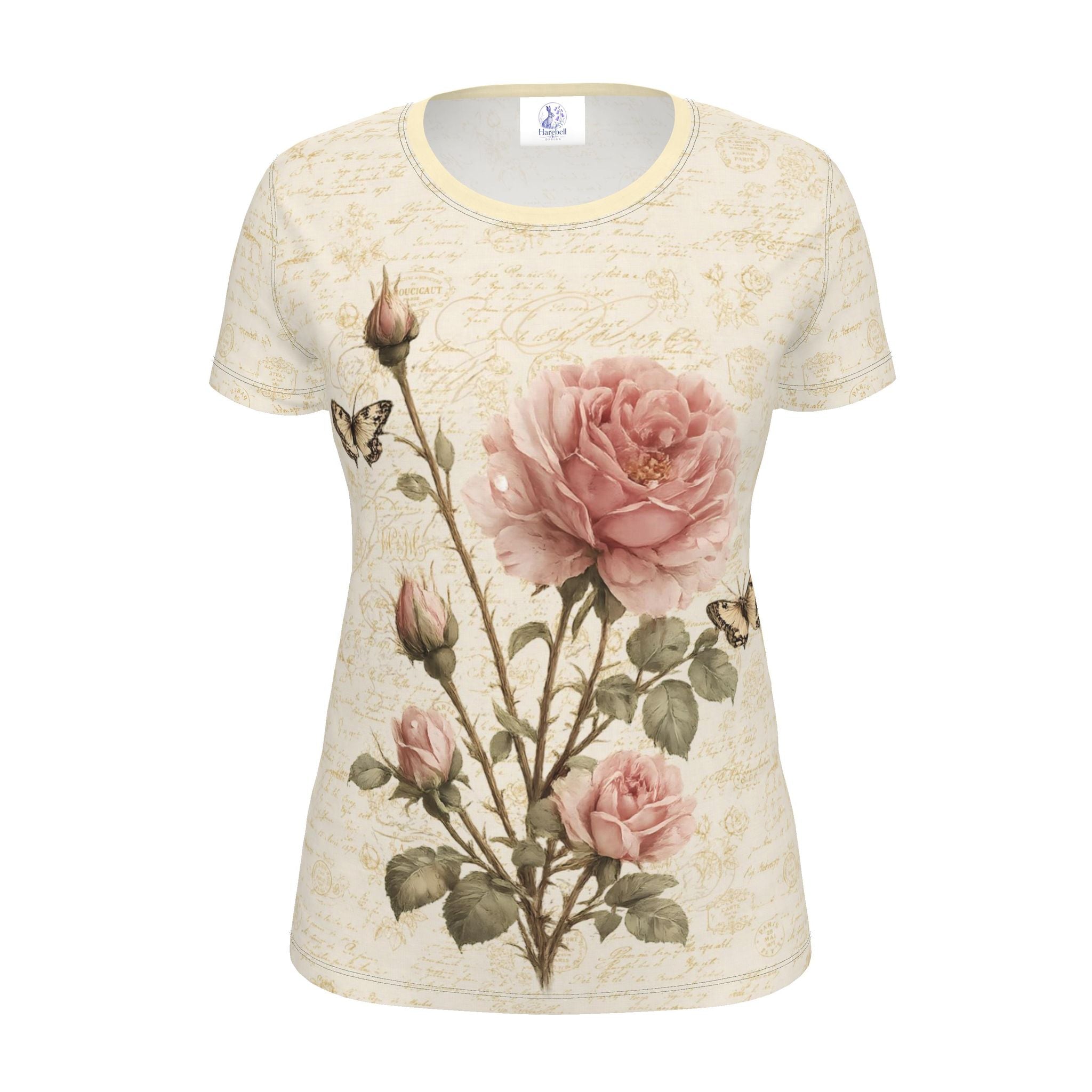Women's Vintage Rose Garden T-Shirt | Botanical Floral Top | Nature-In