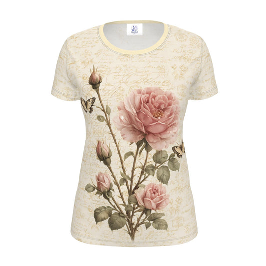 Women's Vintage Rose Garden T-Shirt | Botanical Floral Top | Nature-In