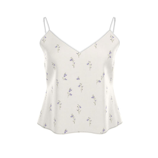 Harebell Floral Silk Camisole Top | Luxury Ivory Silk Cami | Elegant B
