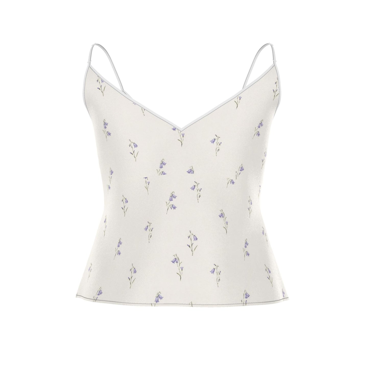 Harebell Floral Silk Camisole Top | Luxury Ivory Silk Cami | Elegant B