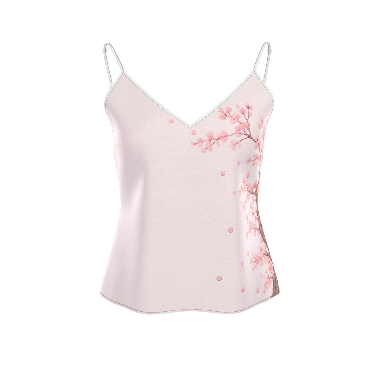 Cherry Blossom Silk Camisole | Luxury Floral Silk Cami Top | Romantic