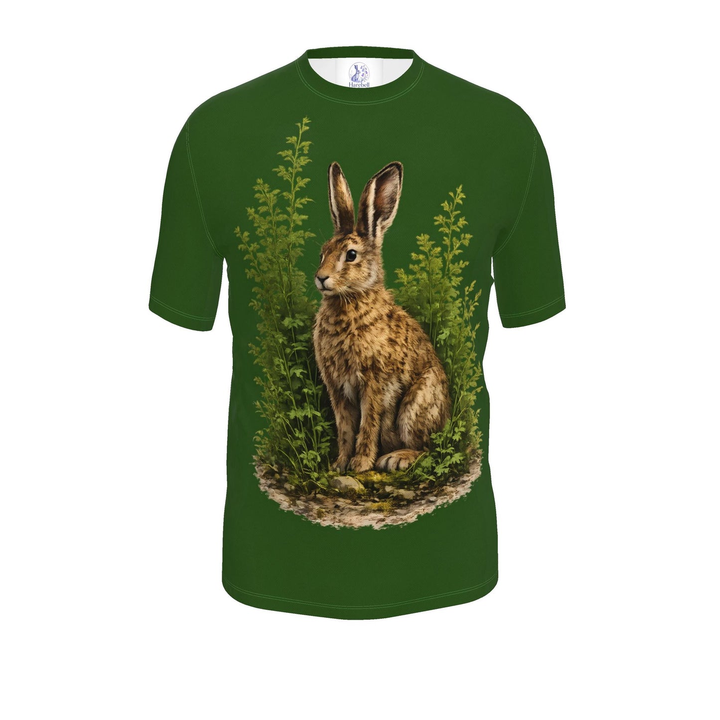 Men's Dark Green Hare T-Shirt – British Wildlife Nature-Inspired Tee