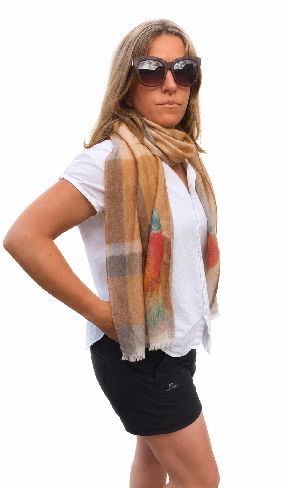 Women's Delicate Luxury British Wool & Silk Scarf – Pastel Pheasant Edition