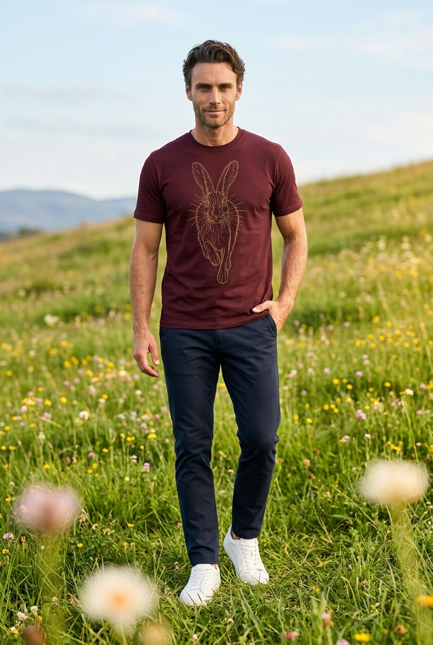 Men's Burgundy Hare Performance T-Shirt – Airflow Hiking & Outdoor Spo