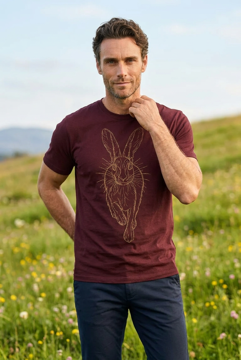 Men's Burgundy Hare Performance T-Shirt – Airflow Hiking & Outdoor Spo