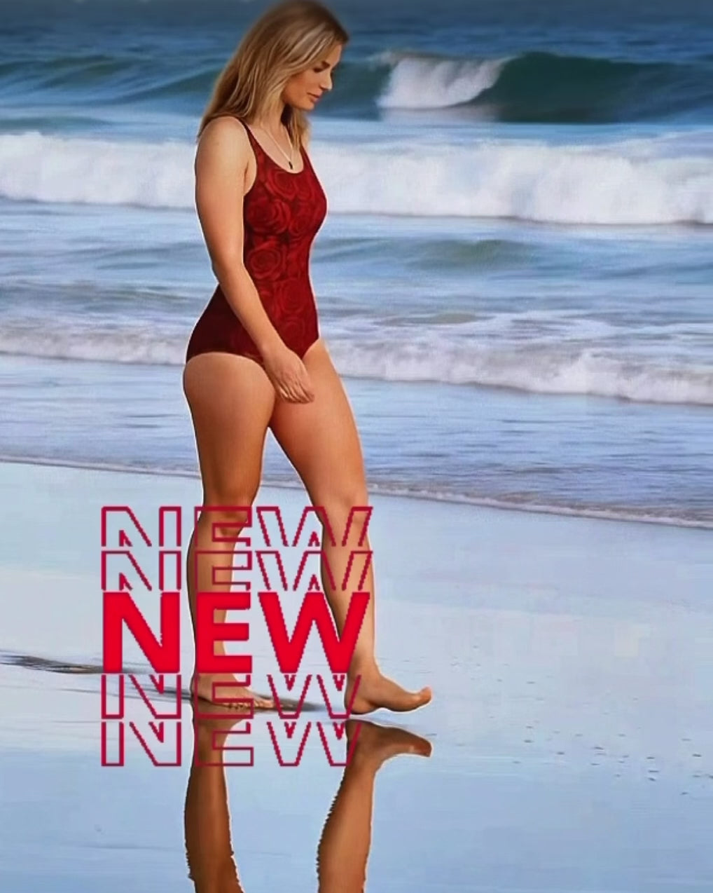 Women's Red Rose Swimsuit